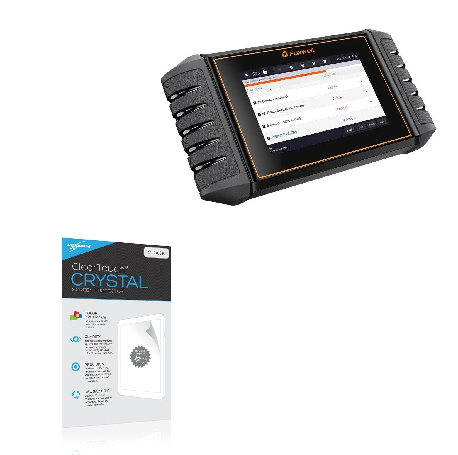 BoxWave Screen Protector Compatible with Foxwell NT710 (5.5 in) - ClearTouch Crystal (2-Pack), HD Film Skin - Shields from Scratches