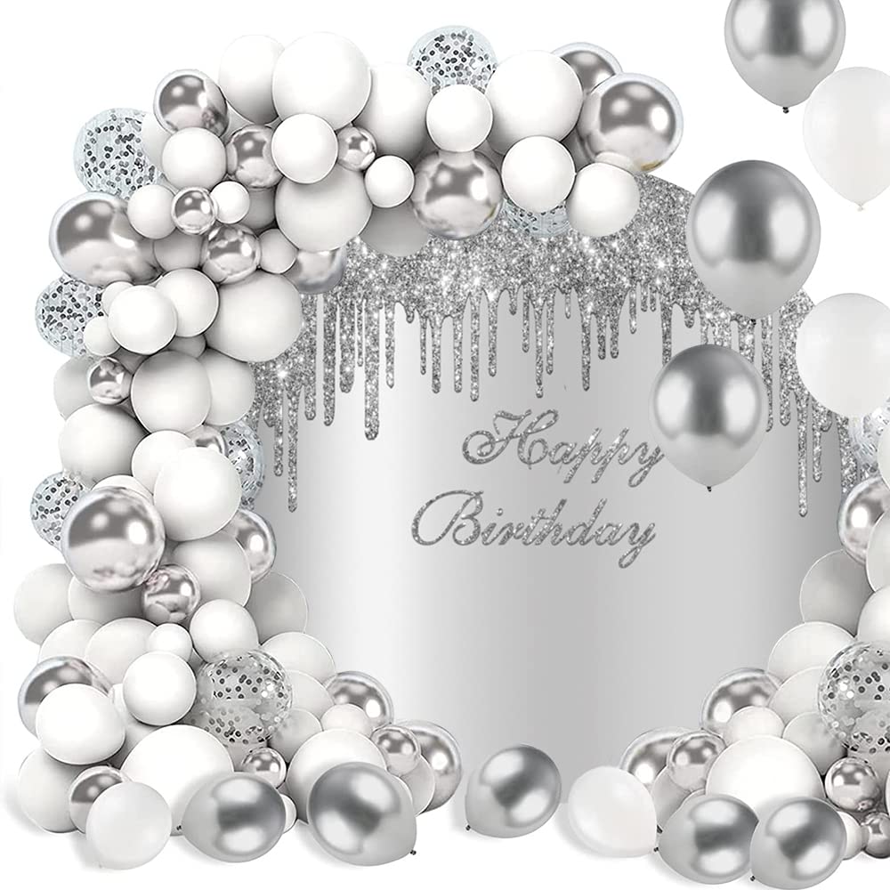 Fondo redondo plateado de 6.5 x 6.5 pies, lujoso telón de fondo de fotografía plateado para niñas, mujeres, decoración de fiesta de cumpleaños, accesorios de fotomatón