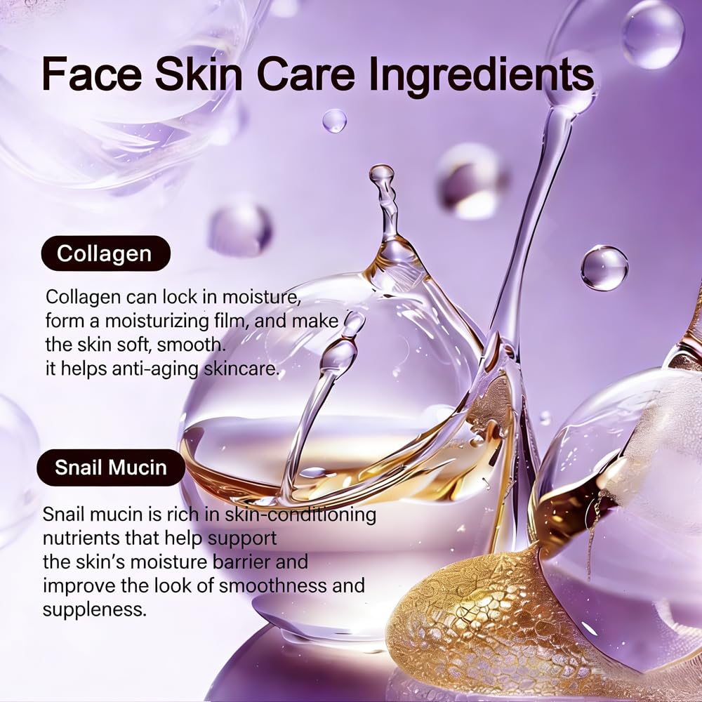 Ganoderma Lucidum Skincare Set - Face Care Kit with Collagen,Niacinamide, Hyaluronic Acid - Anti aging & Firming Skin, Face Care Gift Set for Women Include Toner, Serum, Lotion, Eye Cream, Face Cream - Image 6