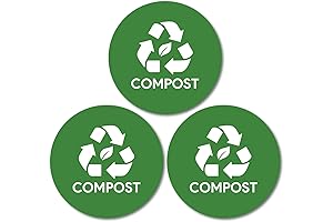 4" Compost Stickers for Trash Can | Weatherproof Indoor Outdoor Waste Management Decal Label Signs