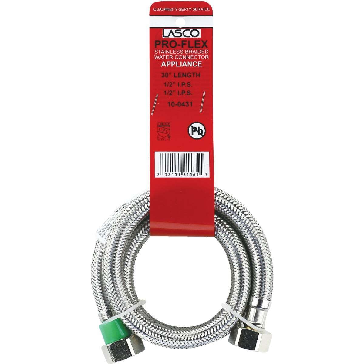 LASCO 10-0413 1/2-Inch Female Iron Pipe by1/2-Inch Female Iron Pipe by 12-Inch Flex Stainless Steel Braided with Poly Inner Core Water Supply