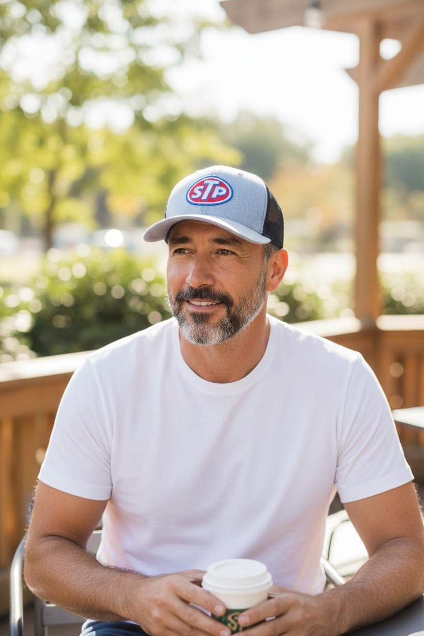 STP Vintage Trucker Hats Mesh Backing Snapback - Adjustable with Woven STP Patch