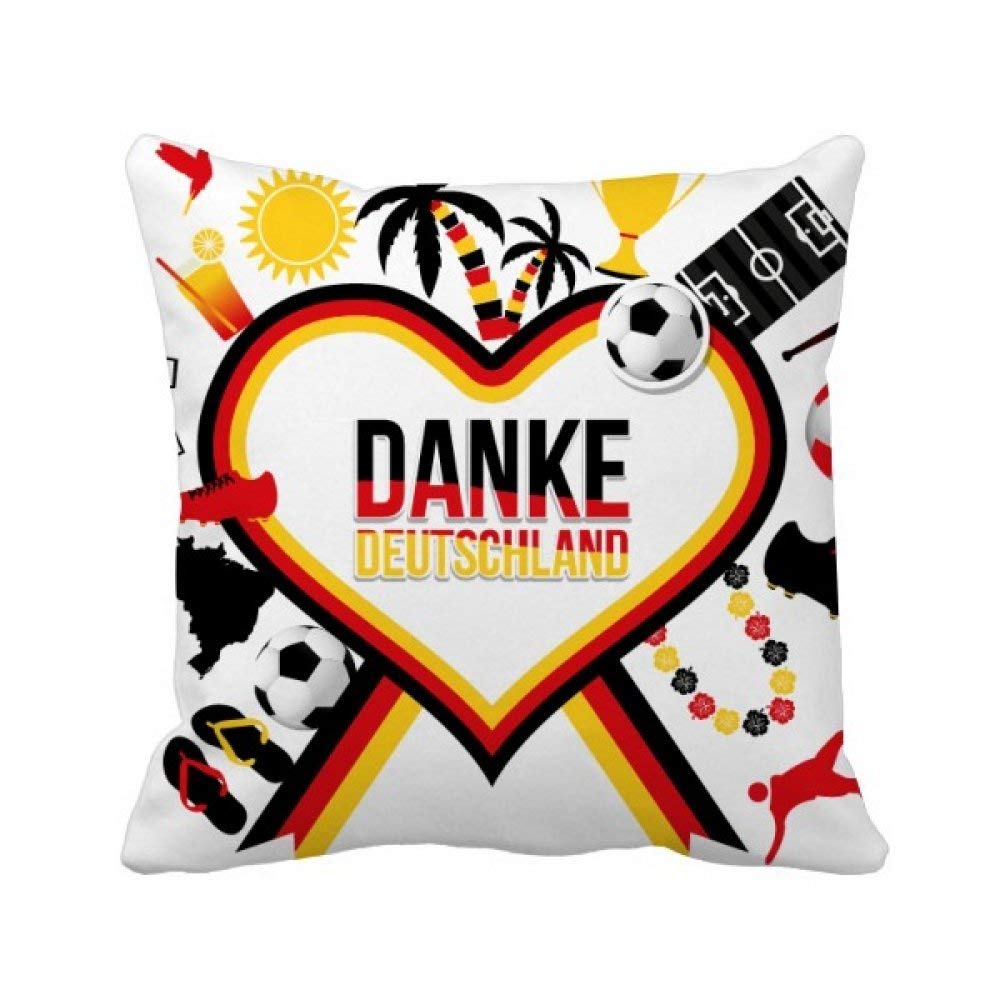 Housse de coussin Allemagne drapeau de football carré pour salon de supporter