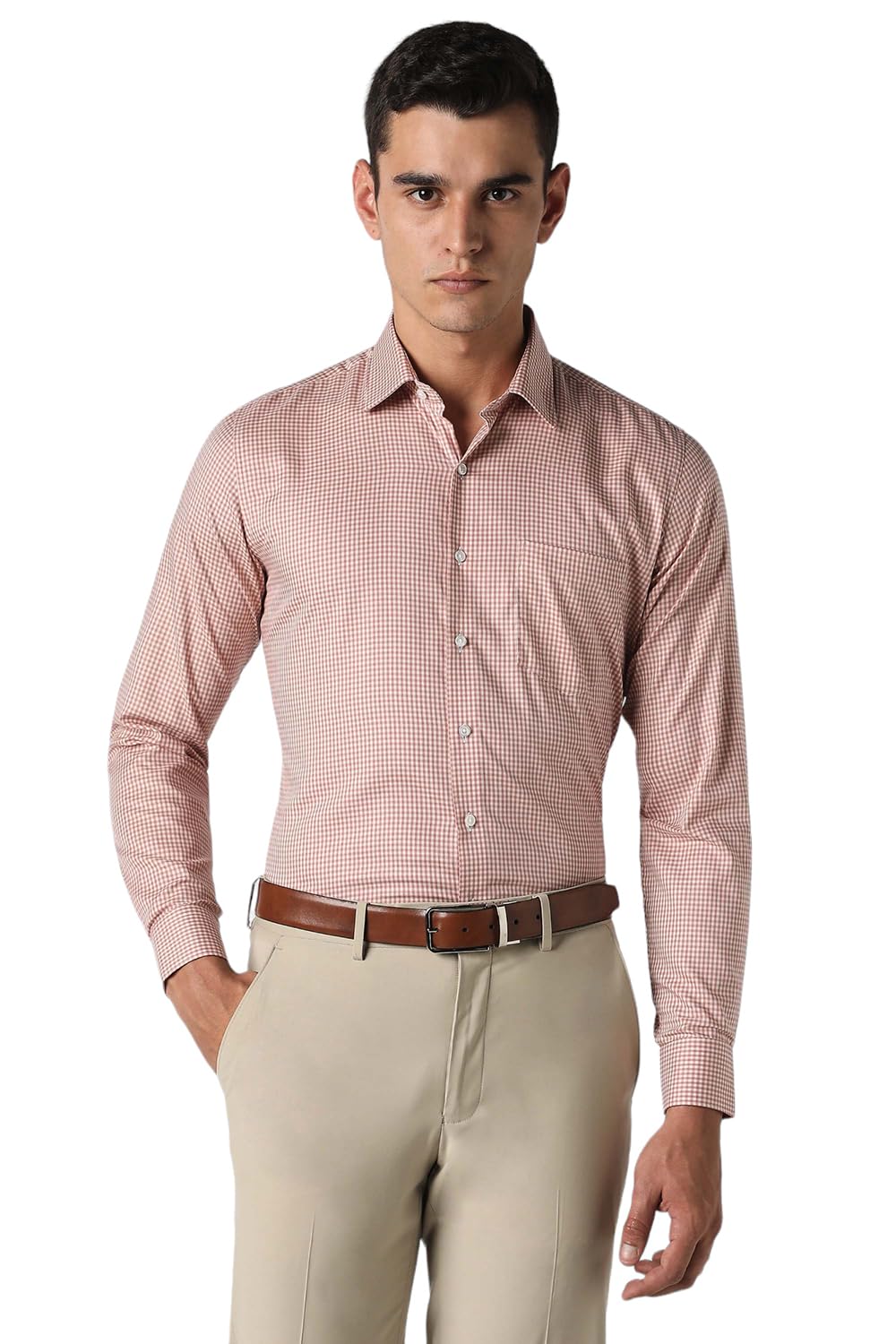 Van Heusen Mens Checkered Slim Fit Shirt (VHSFRSLB802976_Red 44) (B0B5Y9XM2Z) Amazon Price History, Amazon Price Tracker