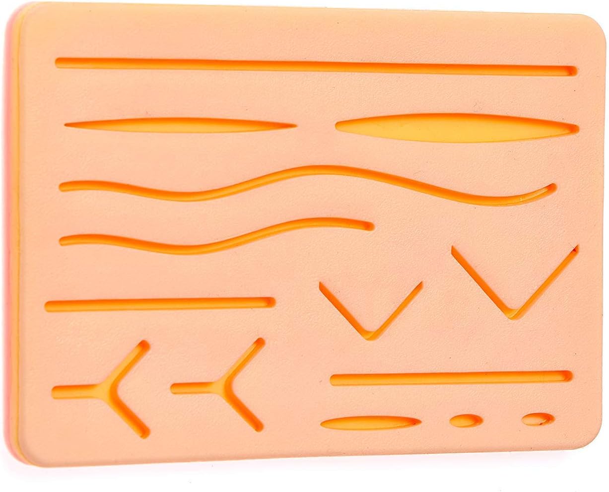 Ergode Suture Practice Kit, Reusable Silicon Suture Pad for Suture Training, 5x7” Durable Suture Pad to be Used by Students, Suture Kit for Training and Practice Red