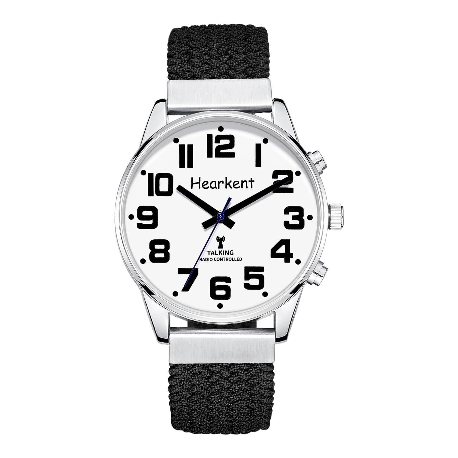 Hearkent Sprechende Uhr,Deutscher Stimme,Funkuhr Armbanduhr.Großen Zahlen | Selbsteinstellend für Sehbehinderte,Blinde oder Senioren Armbanduhr, Herrengröße-2309M