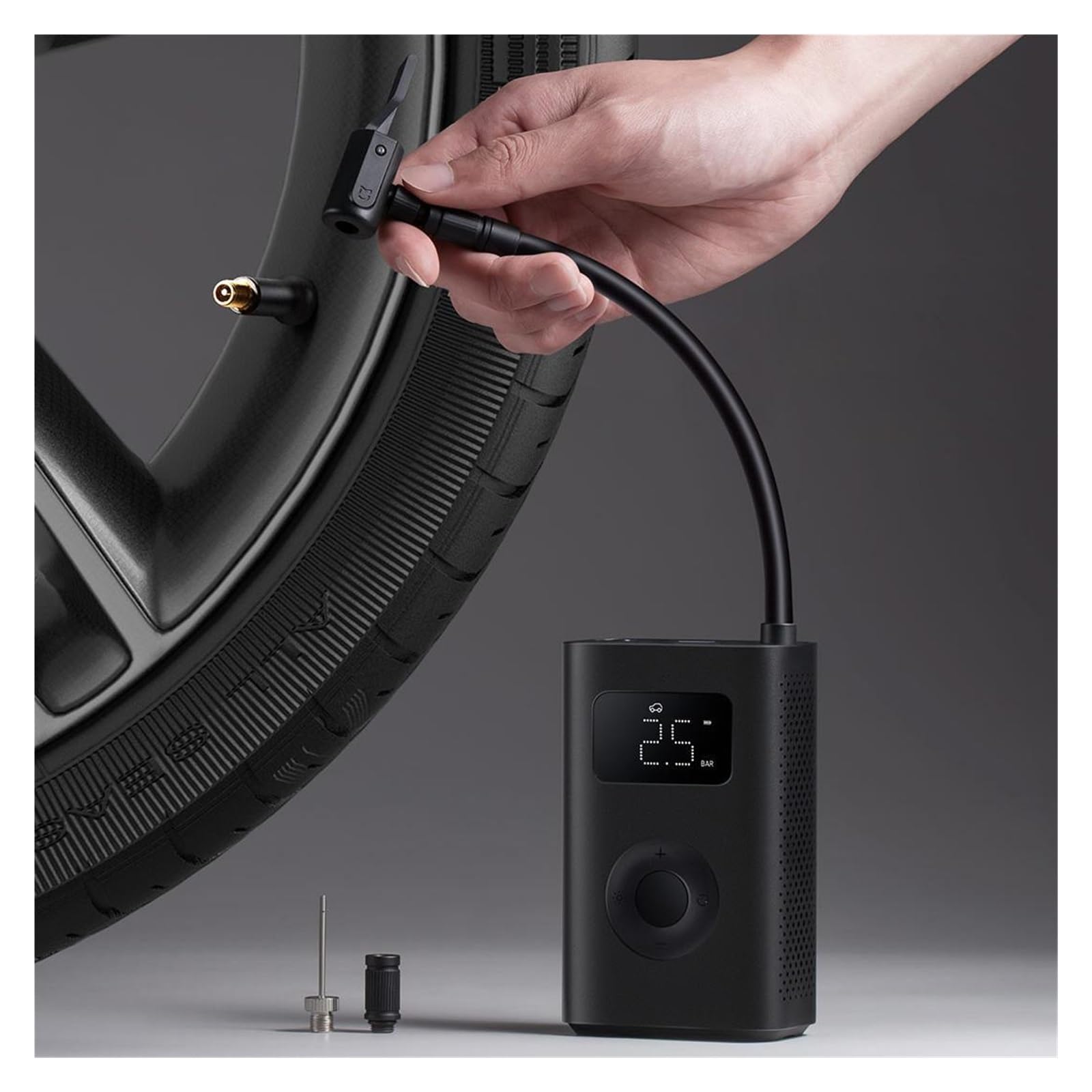 Bomba de Aire para Coche, Compresor De Aire Inflable Portátil 2000 MAh For Bicicleta, Coche, Motocicleta Y Balón para Motos