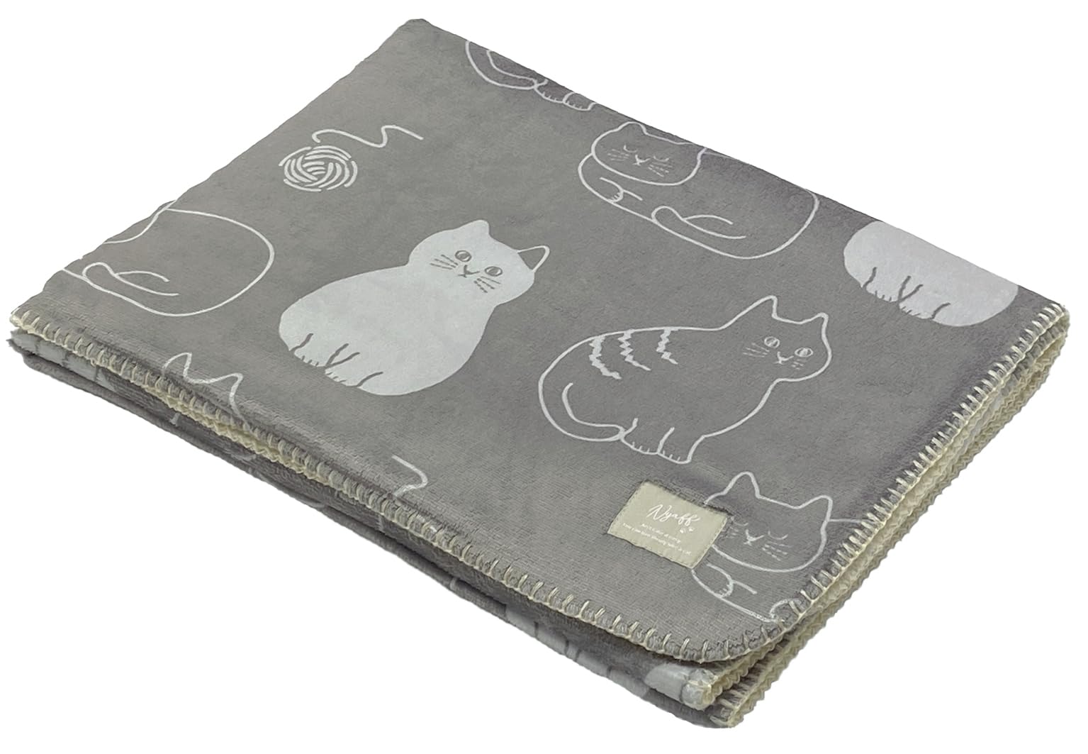 Amazon｜ダイカイ にゃふにゃふファブリック ブランケット 毛布 総柄