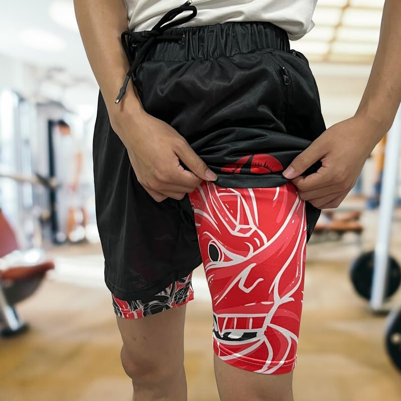 CROWN Anime Shorts - Breathable Stretch Compression Gym Short with Pockets and Towel Holder - Image 7