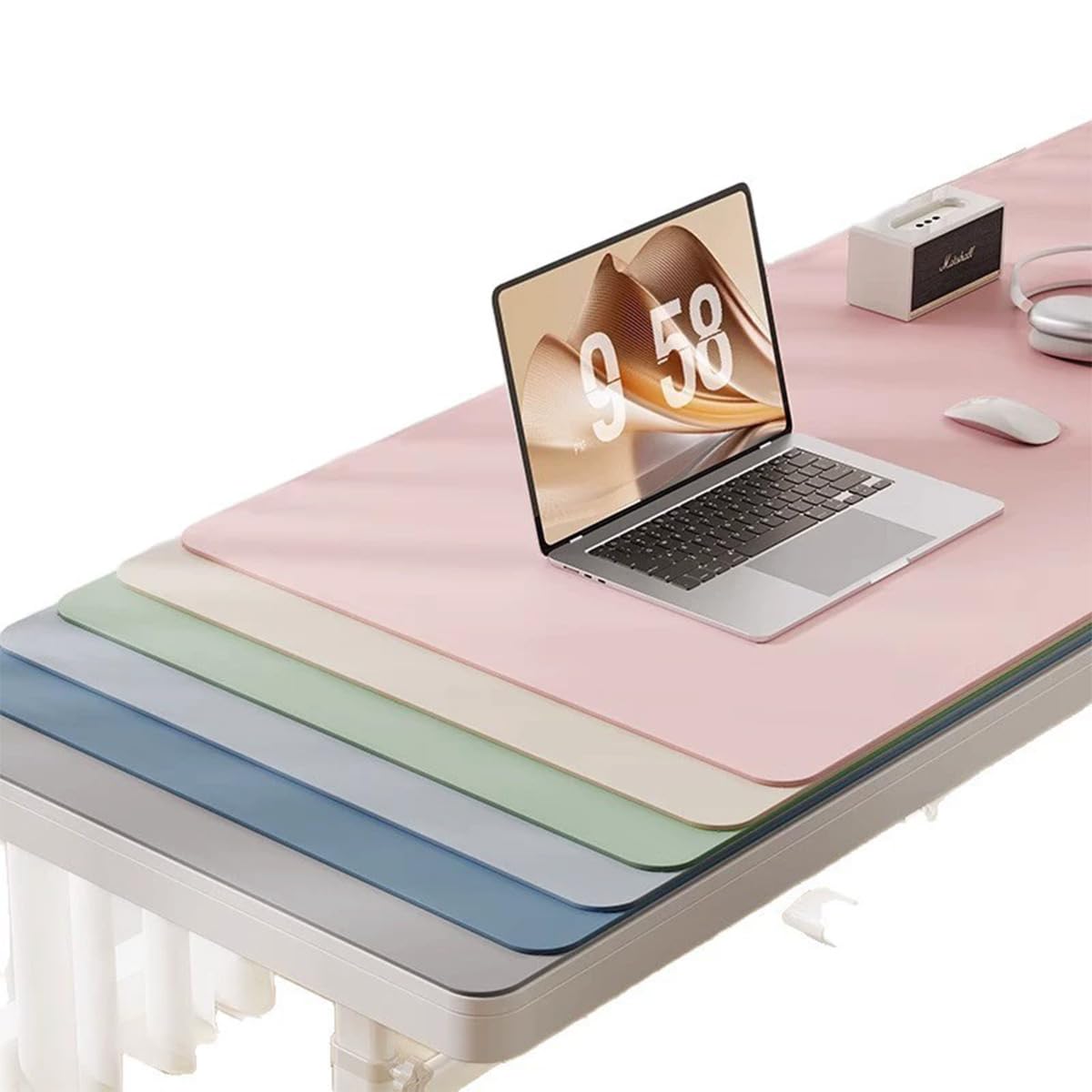 Alfombrilla de escritorio, protector de mesa de piel sintética PU, alfombrilla antideslizante para computadora de oficina, almohadillas de ratón impermeables grandes para juegos para trabajo, hogar