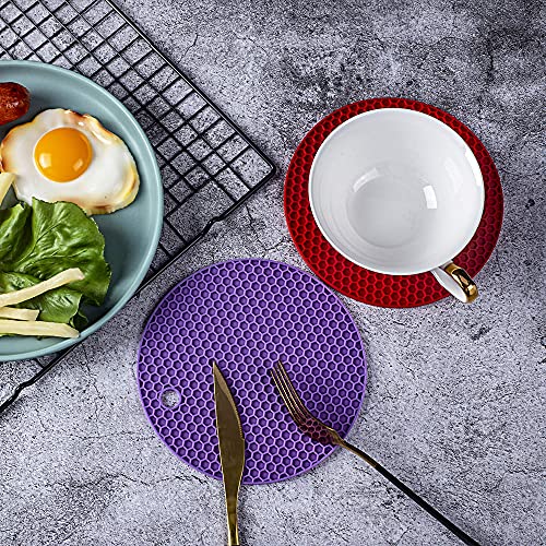 Image of Countertop Protector Heat Resistant Trivets for Hot Pots and Pans - Non-Slip Insulated Heat Pads for Kitchen Counter Multicolor Pack of 2
