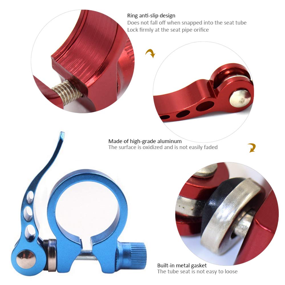 DAZISEN Mountain Bike Sella Morsetto - Bicicletta Scaffale Tubo Blocco Sgancio Rapido Sede Asta 28.6/31.8/34.9mm
