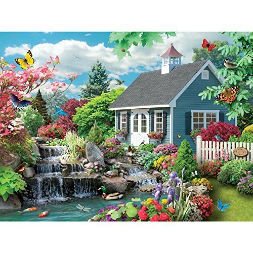 Image of Bits and Pieces - 300 Large Piece Jigsaw Puzzle for Adults - Dream Landscape - 300 pc Spring Scene Jigsaw by Artist Alan Giana