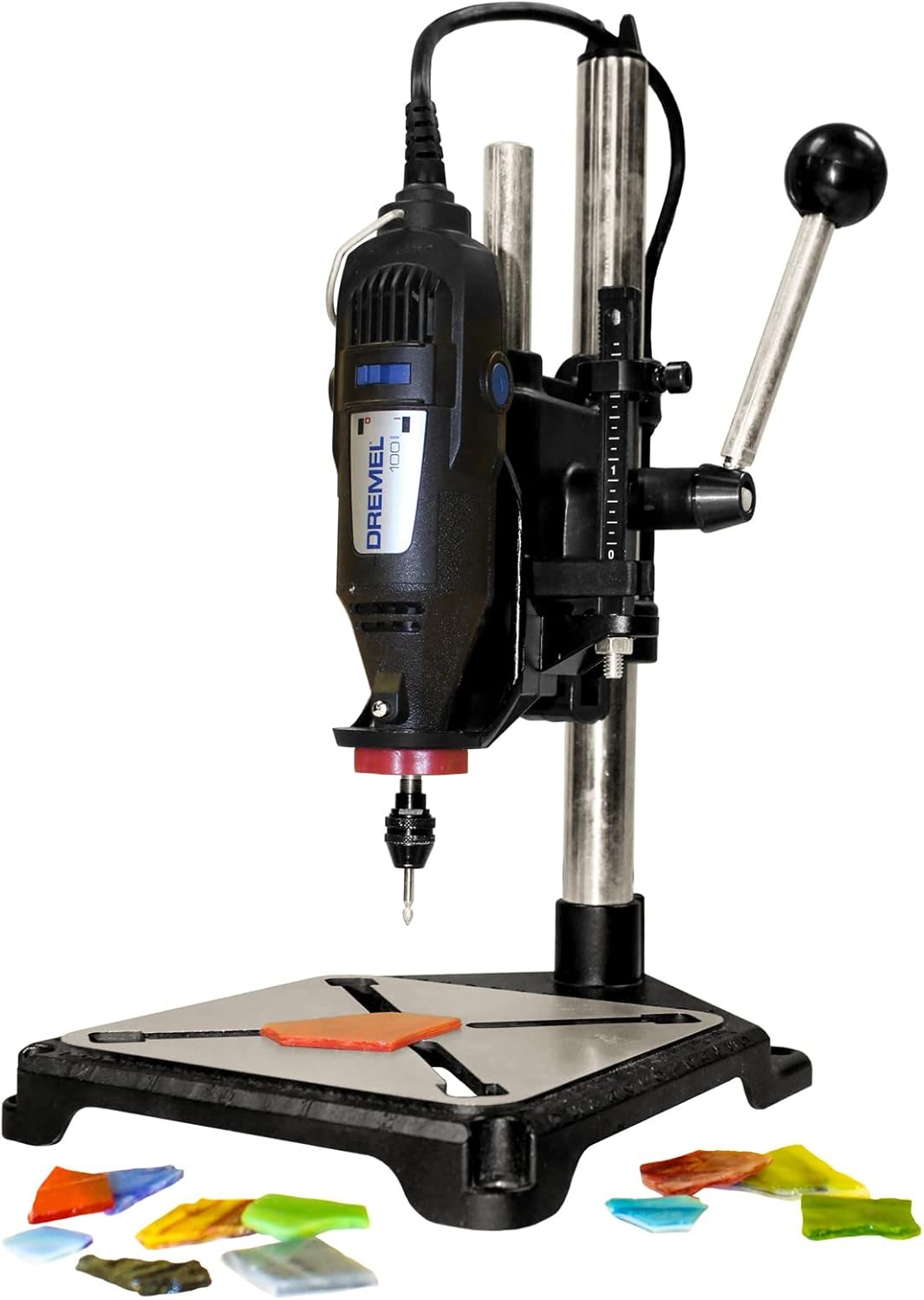 Milescraft 1097 ToolStand - Variable Speed Drill Press Stand (compatible with Dremel). Rotary Tool Not Included, Black
