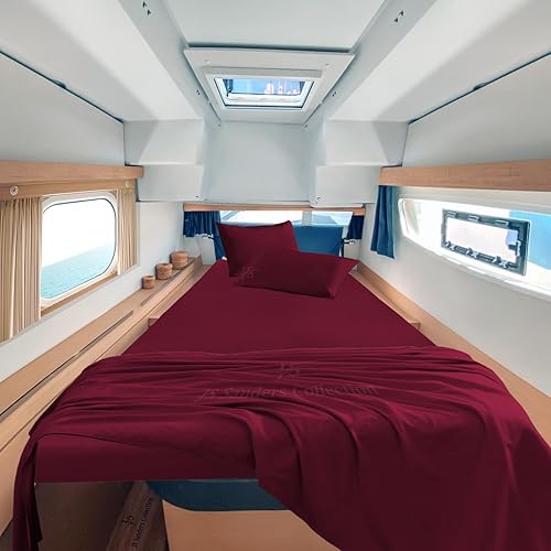 Miniatura 9 de JS Sanders Collection Juego de sábanas 100% algodón egipcio universal en V, la mejor litera de barco en V, se adapta a colchones de hasta 8 pulgadas