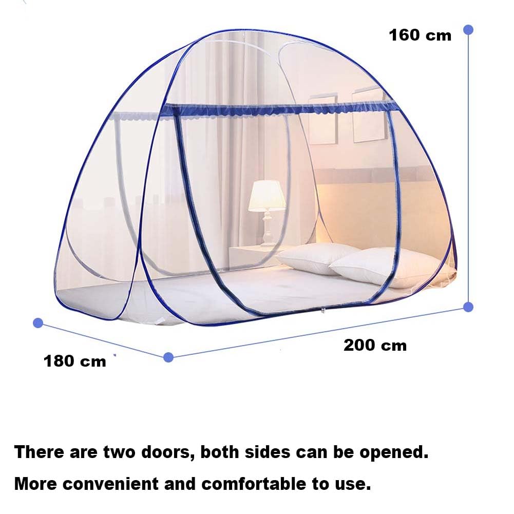 Moskitonetz Bett Pop Up,180cmX200cm Faltbares Bett-Moskitonetz,Mobiler Insektenschutz Moskitozelt,Tragbares Reise-moskitonetz,Faltbares Anti Mosquito Bites Mückennetz für Schlafzimmer,Outdoor