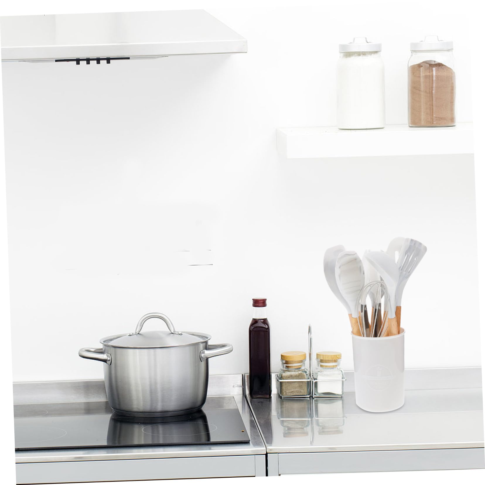 12pezzi Utensili Da Cucina Silicone Manici Legno e Contenitore Strumenti Antiadherenti Per Cottura Per Chef e Appassionati Di Cucina