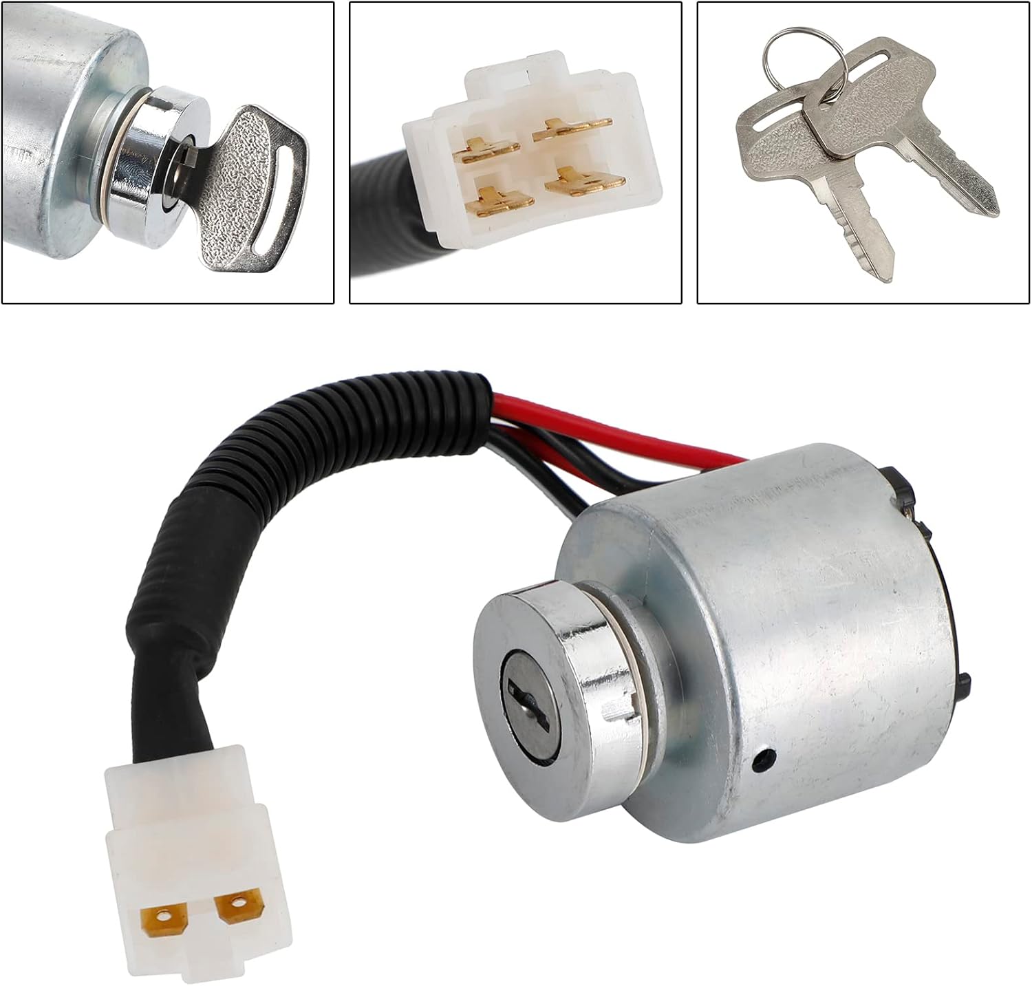Bruce & Shark Ignition Starter Switch with 2 Keys Ignition Switch For Kubota B1550D B1750D With 2Keys 37410-59110 3741059110