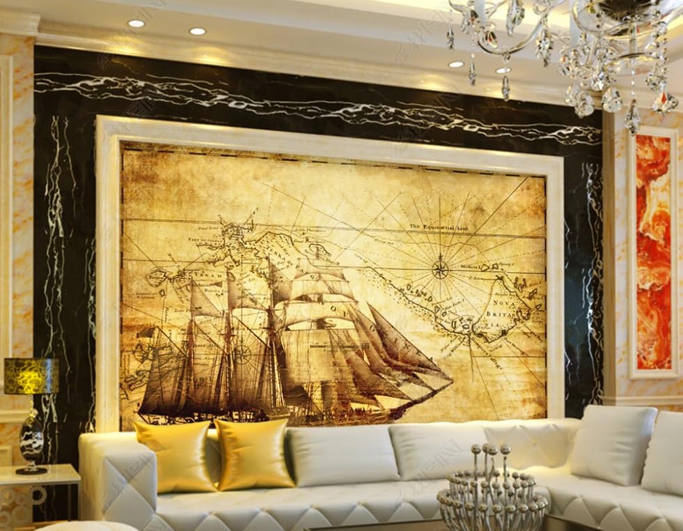 Papier peint intissé pour chambre et salon style voyage mondial