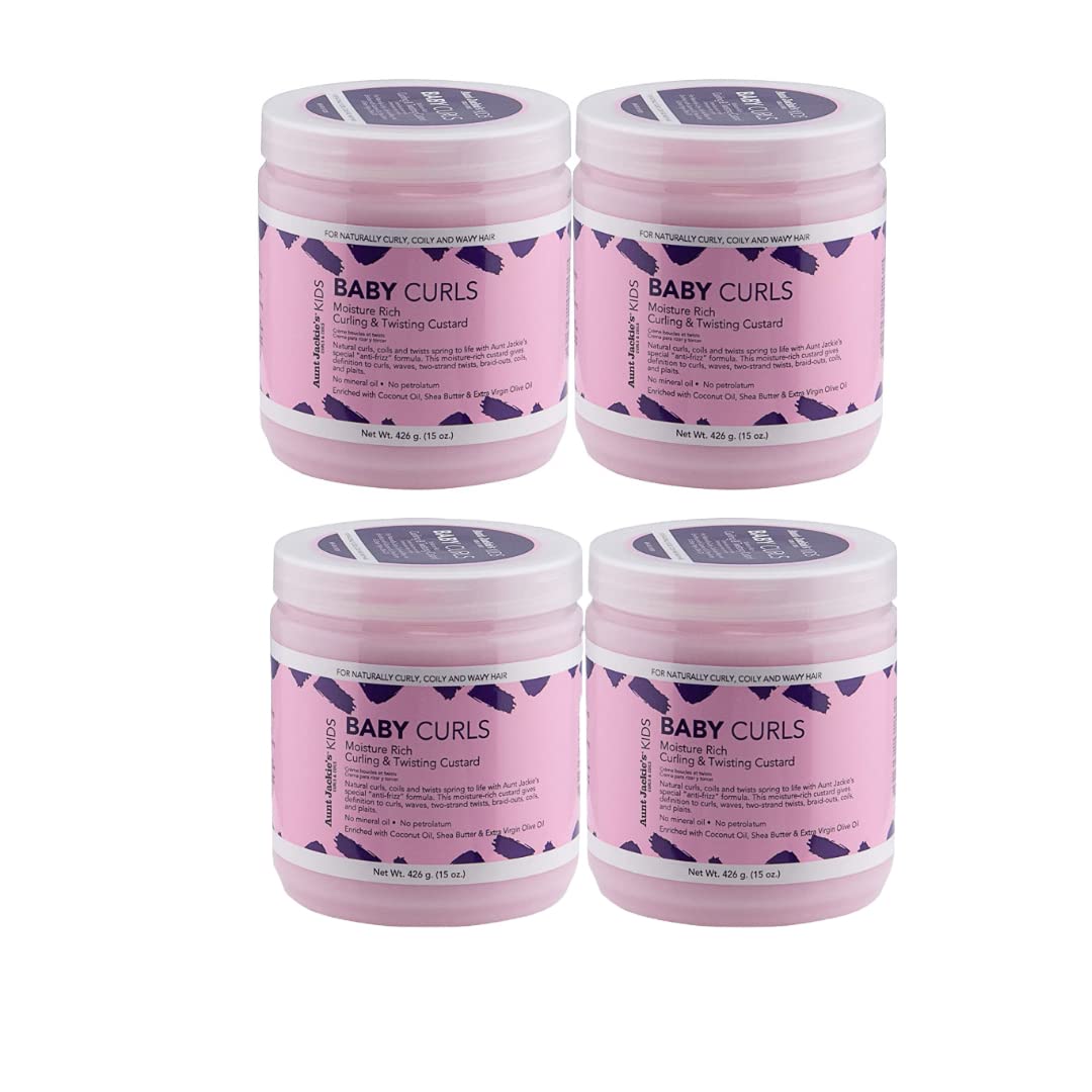 Aunt Jackie's Mädchen Baby Curls Curling & Twisting Custard, 15 Unzen (4 Stück)