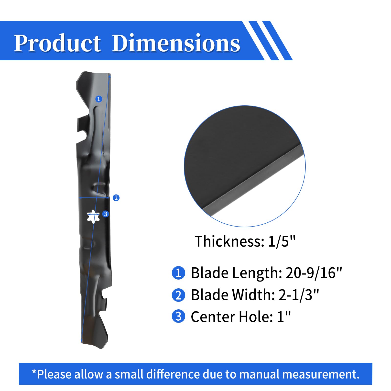 Keycci 490-110-C188 - Hoja de mantillo dentada, compatible con cortacésped Cub Cad et ZT2-60 ZT3-60 ZTS2-60 Ultima Series de 60 pulgadas, repuesto de cuchilla de cortacésped para 742-05620, paquete de