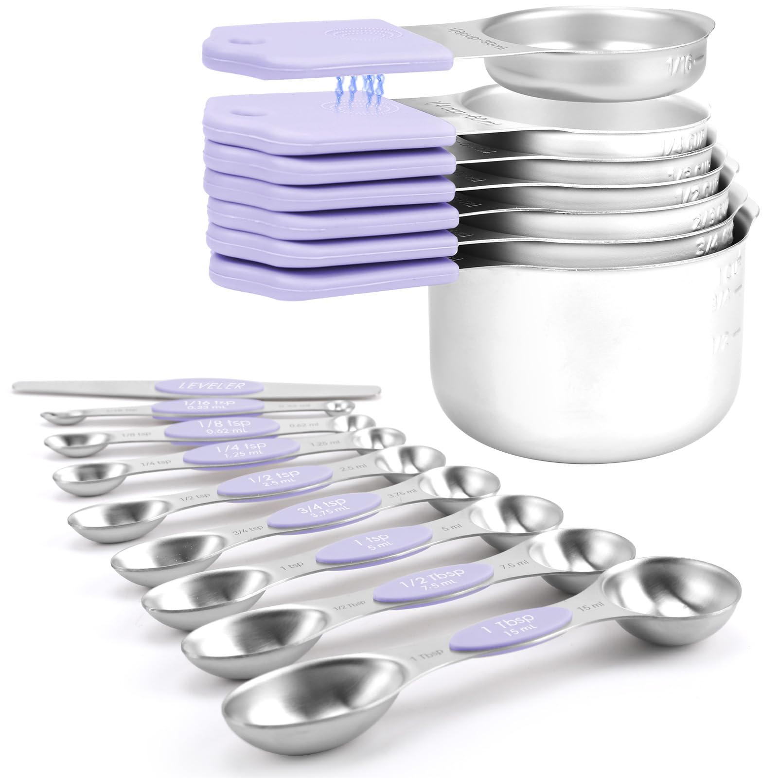 Magnetic Measuring Cups and Spoons Set-Heavy Duty 304 Stainless Steel