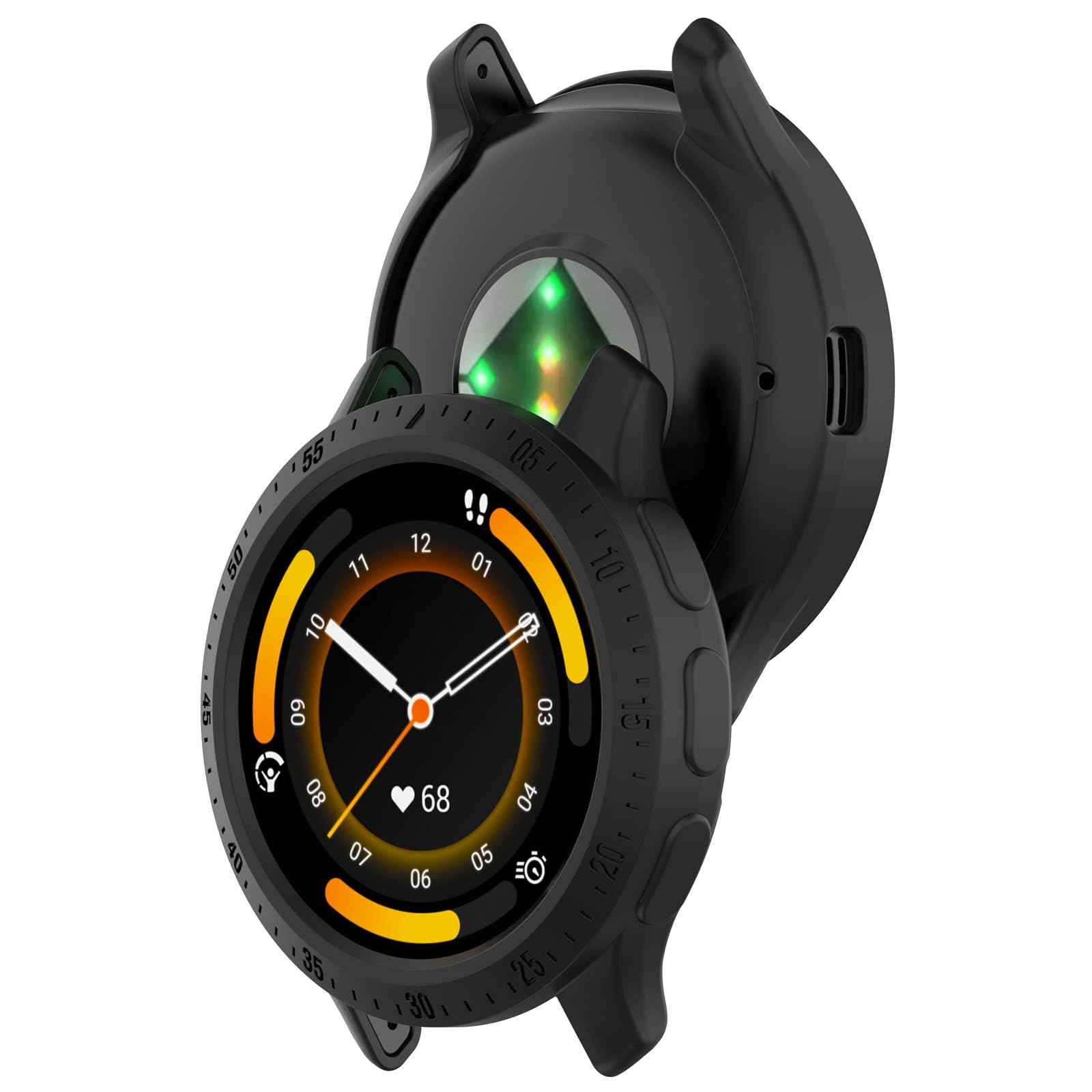 GIOPUEY Etui kompatybilne z Garmin Venu 3 45 mm, miękkie i lekkie etui ochronne z silikonu TPU klasy premium, czarne