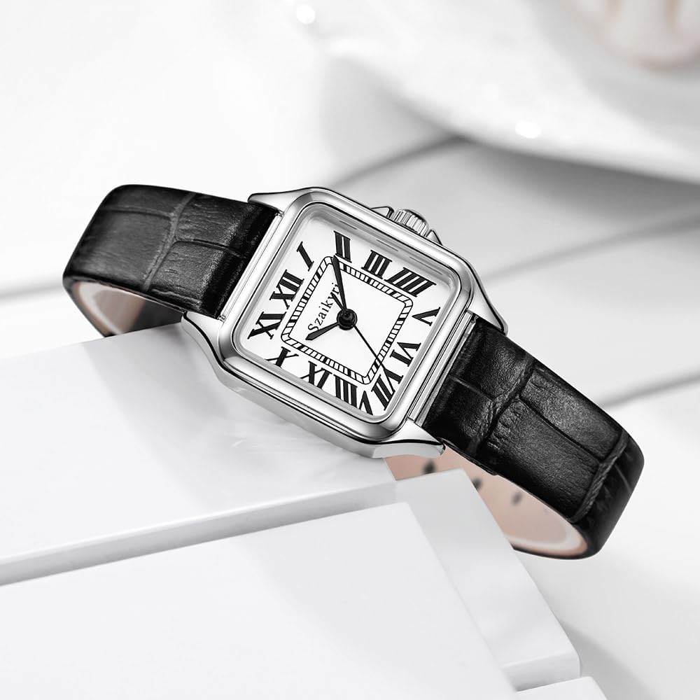 Classic Square Watches for Women with Roman Numerals Ladies Casual Dress Watch - Image 3
