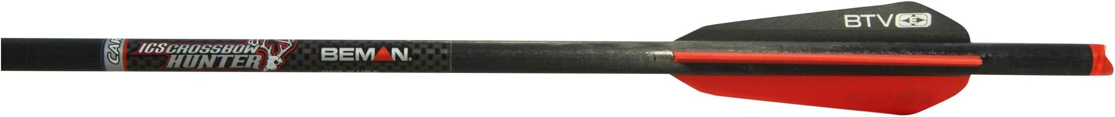 Beman ICS Hunter Moon Nock Btv Vane Bolts (6 Pack), Black, 20"