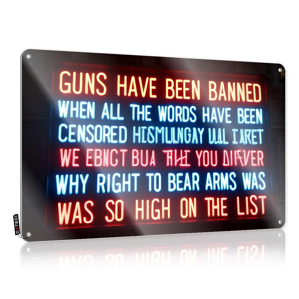 Guns Have Been Banned. Clock Tavern Hanging | Farmhouse Plaque Holder Vintage Metal Wall Decor(20X30CM)