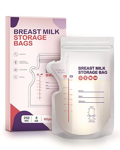 120 bolsas de almacenamiento de leche materna, bolsas de almacenamiento de leche materna de 3 onzas, bolsa de pie