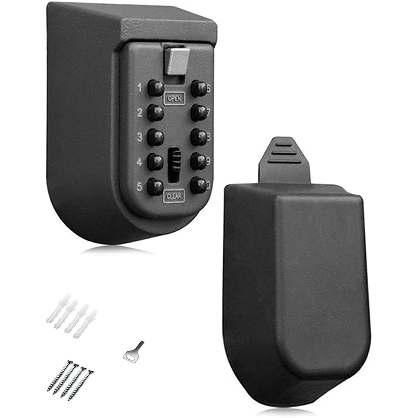 Wall-Mounted Key Safe for Home Use, 2-Pack with 10-Digit Lock