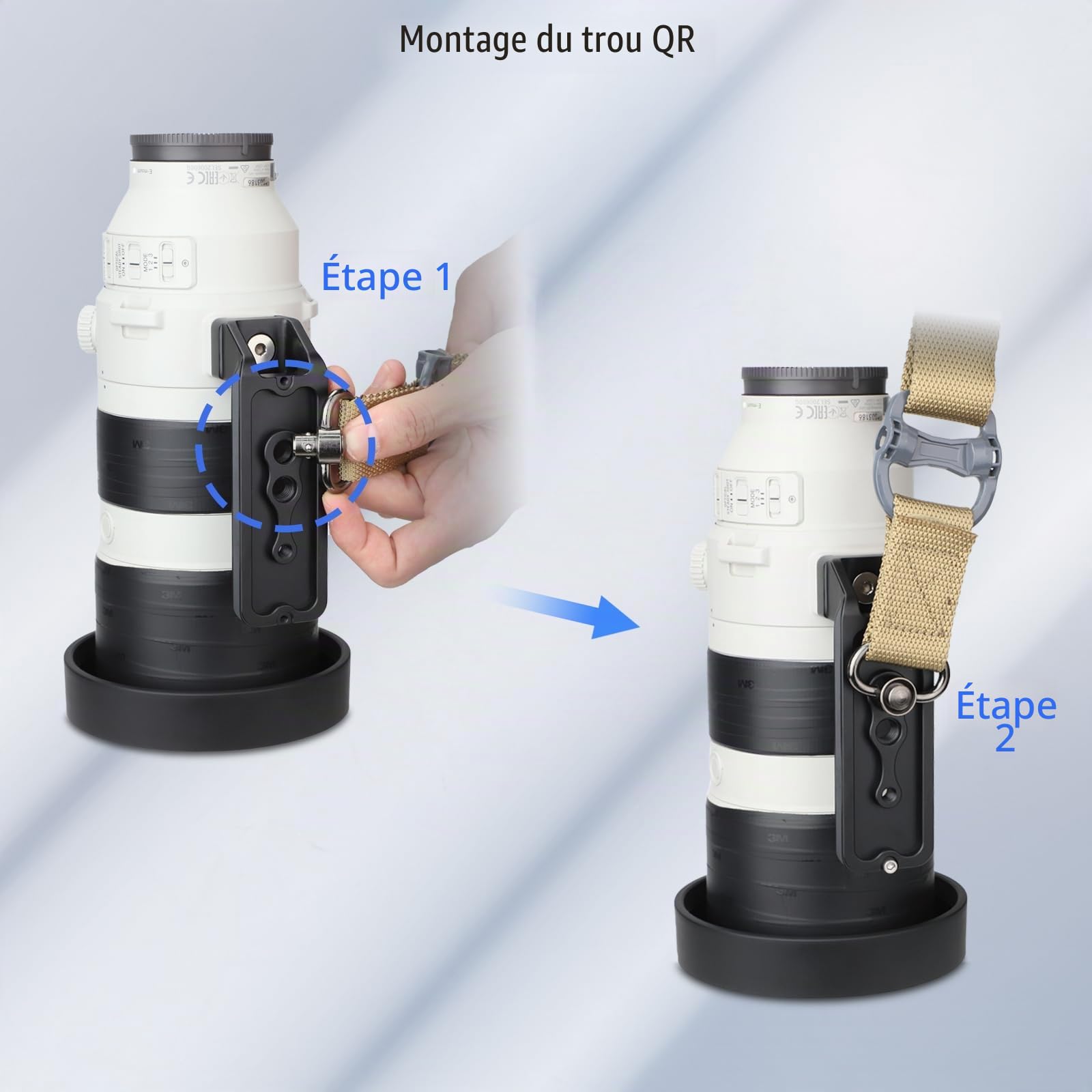 Leftfoto Bague de fixation trépied noire pour objectif Sony FE 200-600 mm f/5.6-6.3 G OSS - Style Arca Swiss