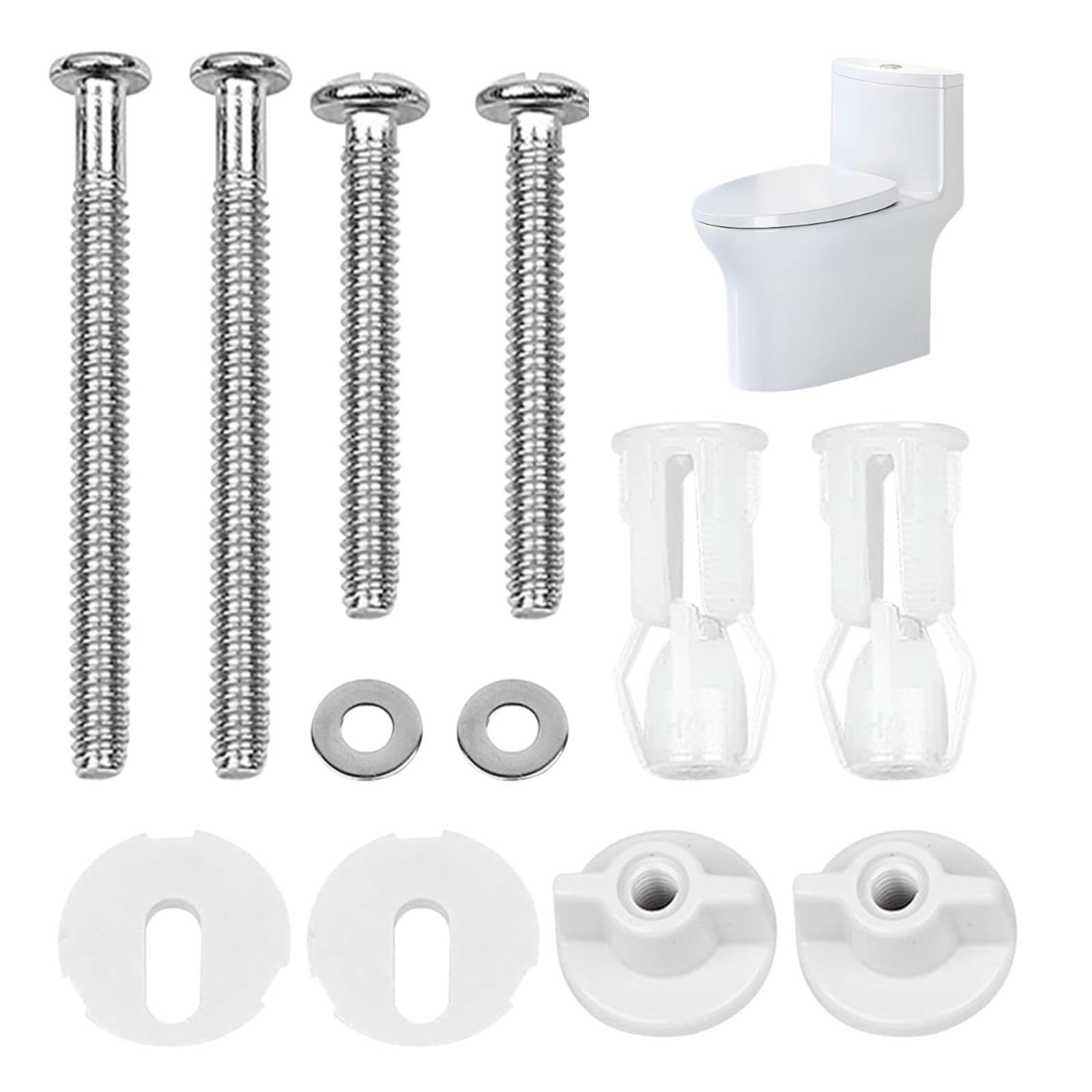 Xiciki 2 works Toilet Seat Fittings Kit, Toilet Seat Screws, Universal Toilet Seat Fixing Kit