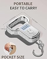 Vista 7 de MEIYA Báscula de pescado: doble potencia (batería/recargable), báscula de pesca con mango extra ancho, 110 libras, pantalla LCD retroiluminada