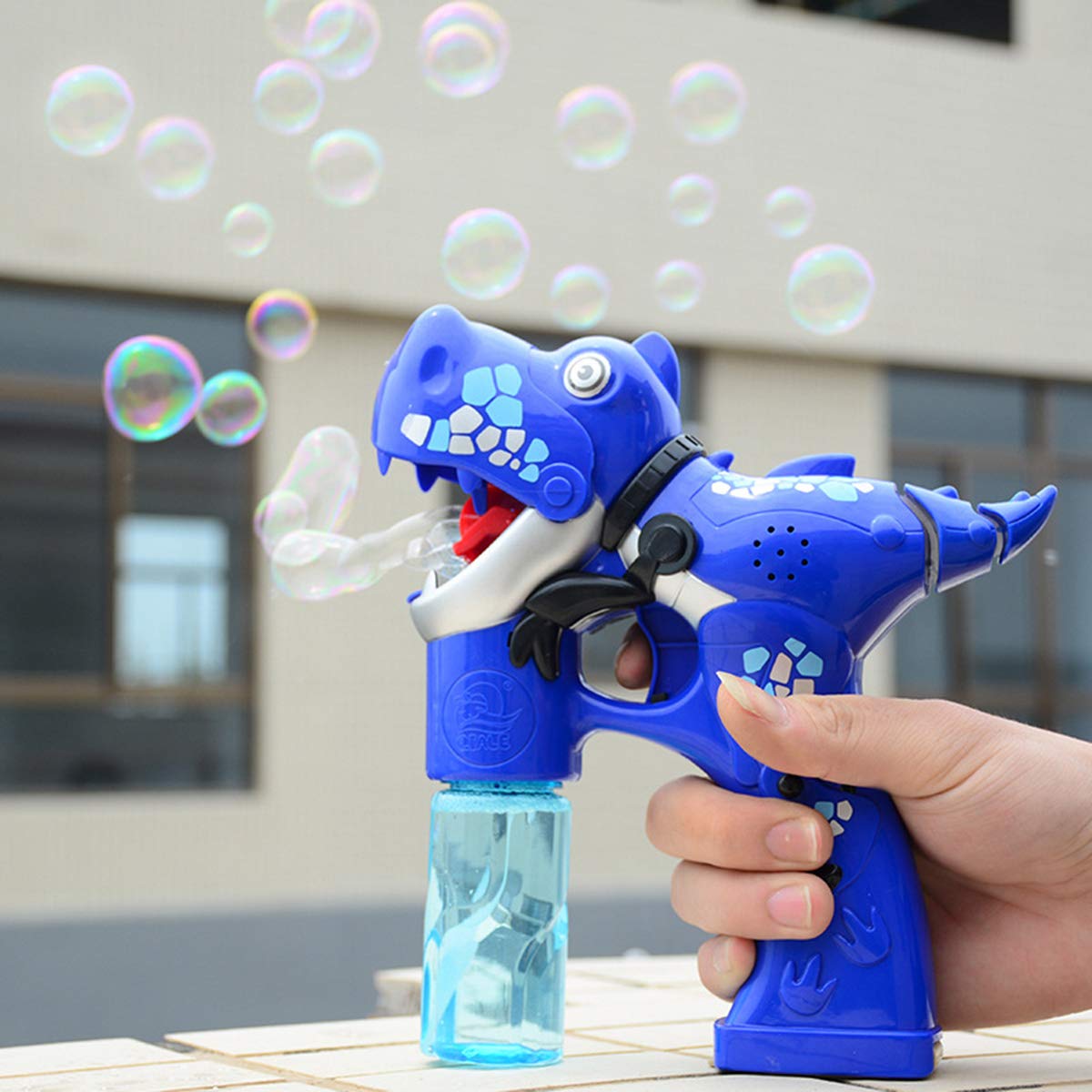 Haokaini Bubble Gun Blower for Kids, Dinosaur Bubble Shooter Electric Music Bubble Dispenser,Easy Refill Bubble Blaster Toys for Toddlers Boys, Girls, Party Favors, Easter, Birthday Gift and Outdoor