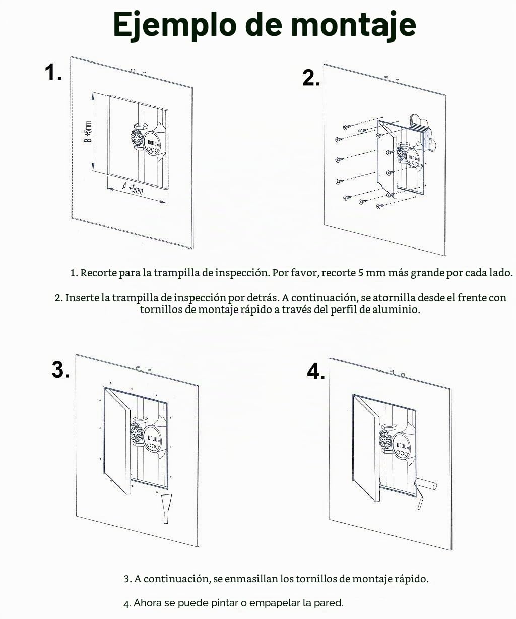 SYSTERM Tapa para revisión 300x600 mm yeso 12,5 mm KRAL11 pladur Revisión Mantenimiento Puerta 30x60 cm Mantenimiento Tapa de limpieza Mantenimiento Apertura, marco de aluminio Verde menta en seco