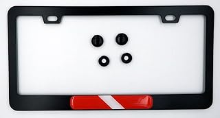 Diving Flag Metal Black Aluminium Car License Plate Frame Holder Diver Dive