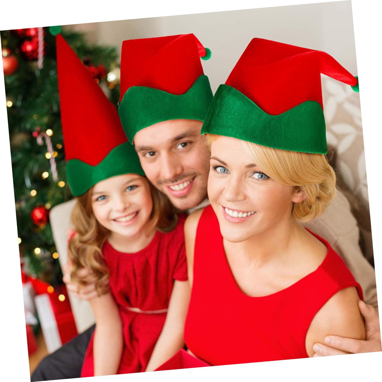 PRETYZOOM 12 Pz Cappello a Punta Elfico Cappello Cosplay Elfo Bomboniere in Costume Da Festa Rosso Da Elfo Di Babbo Natale Cappelli Rossi Da Di Babbo Natale Raso