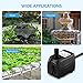 Homasy 400GPH Submersible 36 Hours Dry Burning, 25W Fountain Water Pump with 5.9ft Power Cord, 2 Nozzles for Aquarium, Fish Tank, Pond, Statuary, Hydroponics, Black