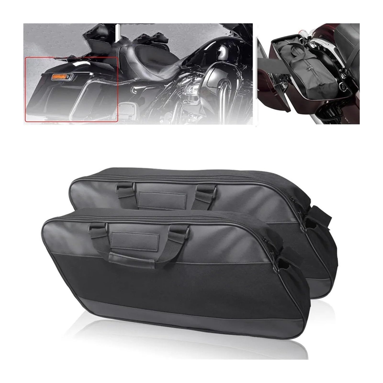Per Touring Per Modelli 1993-2023 Borsa Sella Moto Nera Bagagli Soft Rack Fodera Bisaccia Borse Da Sella Per Moto(1pc)