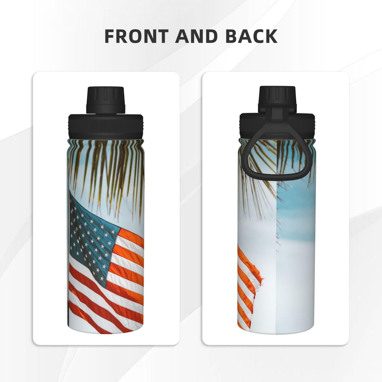 Hawaiianischer Himmel Druck Wasserflasche Edelstahl Isolierflaschen 530 ml Sport Wasserflaschen für Männer Frauen