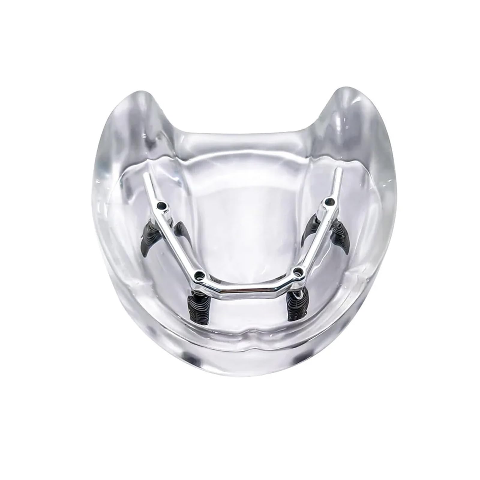 Implant Overdenture Model 4 Implants Silver Bar Implant Model Transparent Acrylic Mandibular Base Dental Teaching and Study Model