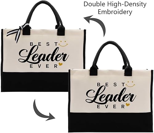Miniatura 5 de Bolsa de lona para líder, Best Leader Ever, bolsa de lona de algodón, regalo agradecido para líder, regalo de jubilación, bolsa de fin de semana