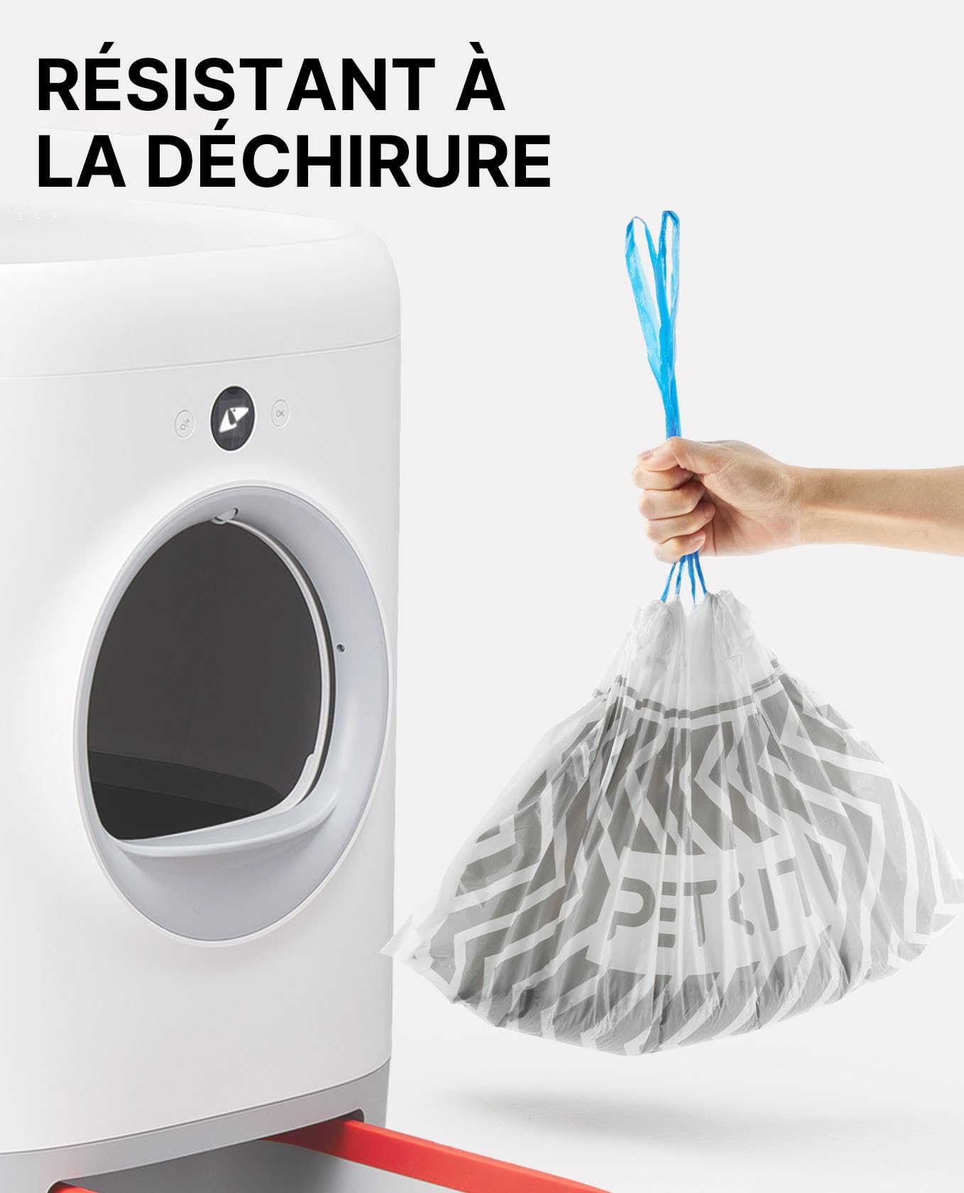 PETKIT Sac Poubelle de Toilette pour Chat avec Cordon, Sacs Poubelles Automatiques pour PURA MAX 2 et PURA X,Chats/Chiens Litière pour Chats Résistant Aux Rayures,5 rouleaux * 20 (100pcs)