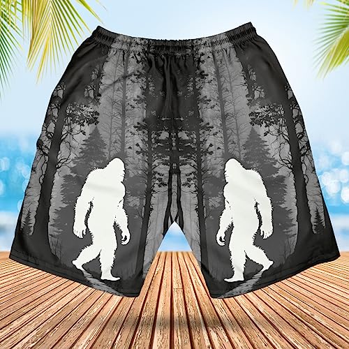 Men's Bigfoot Swim Trunks - Sasquatch Quick-Dry Hawaiian Swim Shorts for Men Series 303