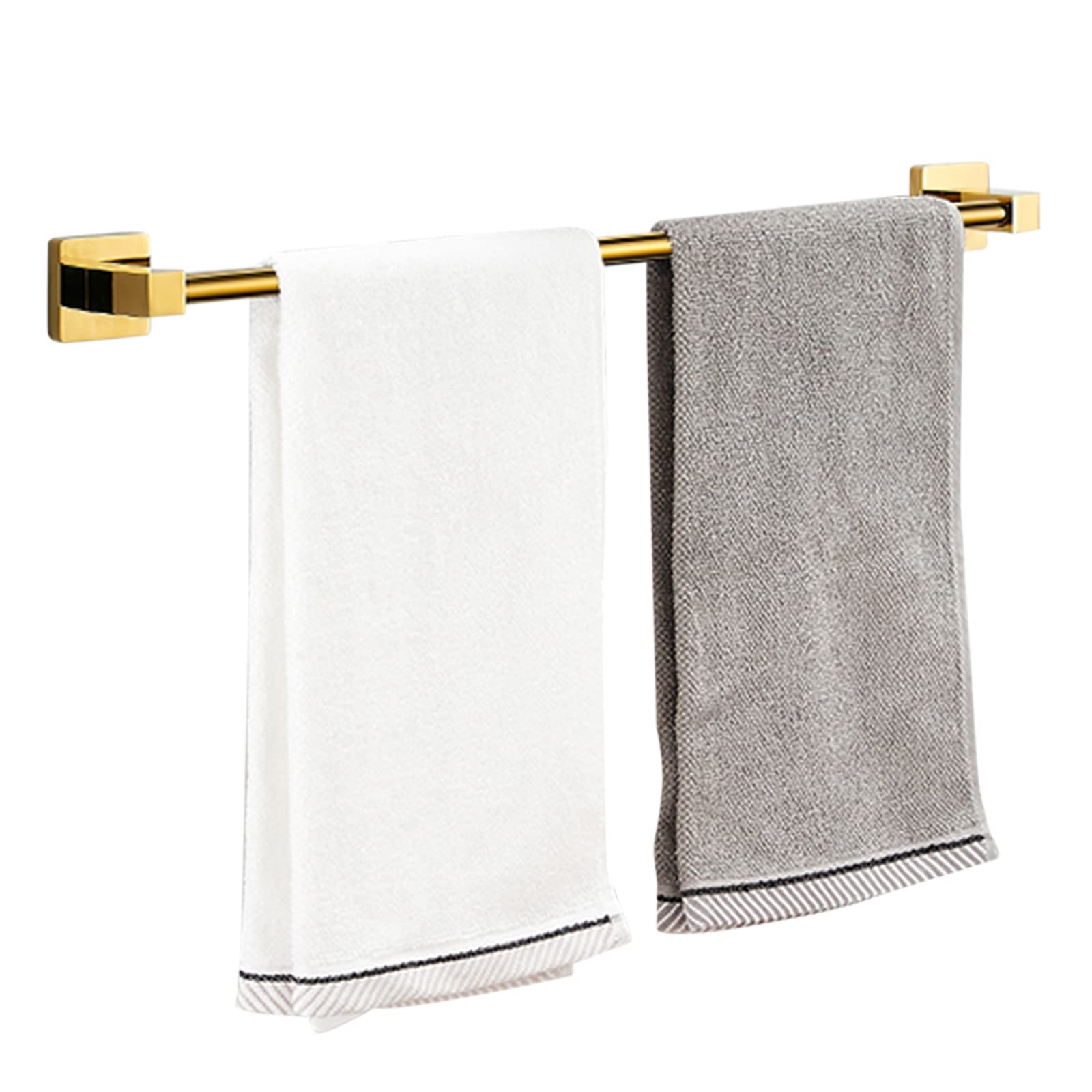 Porte-serviettes mural en acier inoxydable or luxe sans perçage 60cm