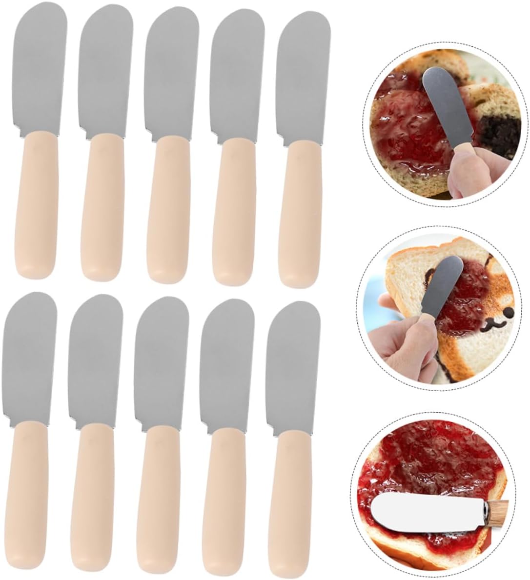 10pcs Stainless Steel Butter Spreader Set with Ergonomic Handles