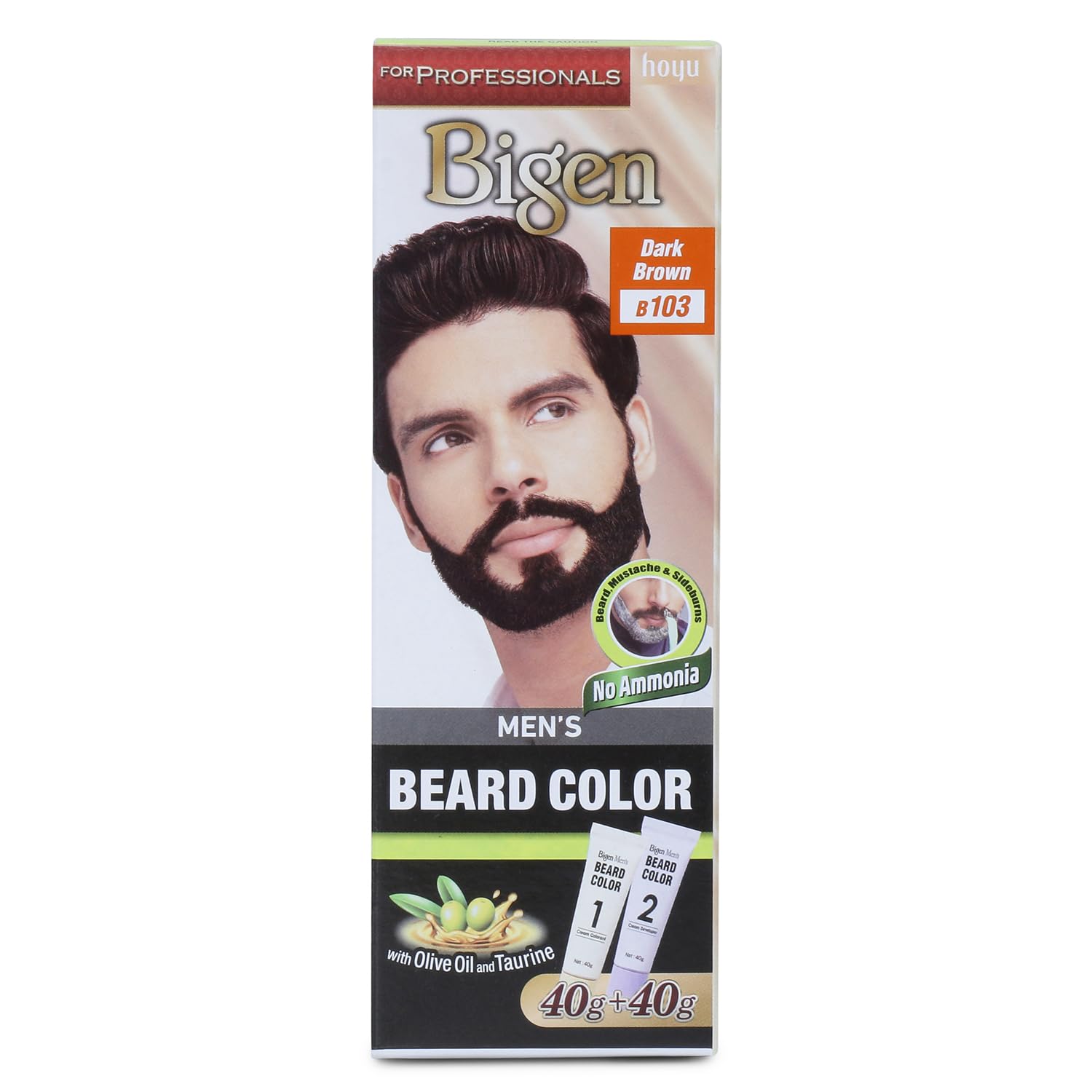 Professional Beard colour B103 Dark Brown| Leaves no Stains, 40g+40g
