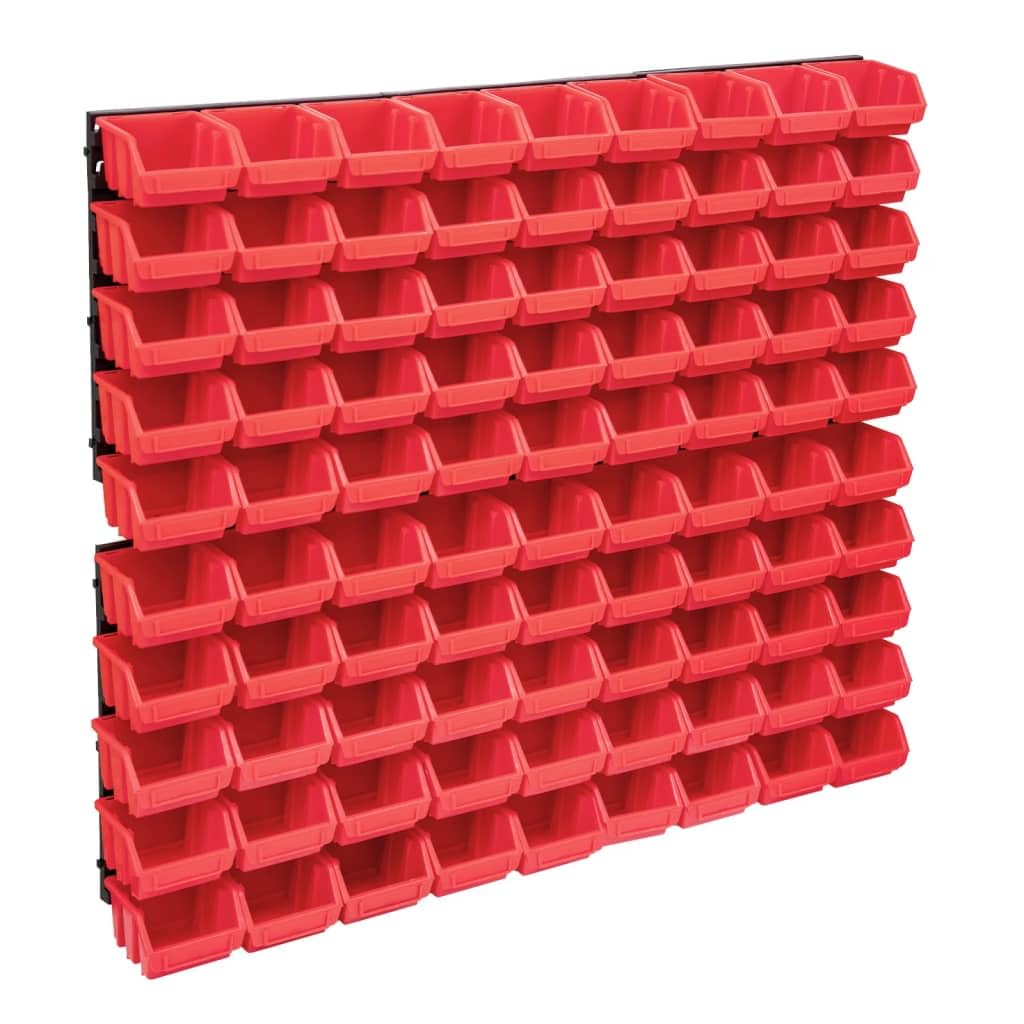 Genérico Kit de Cajas de almacenaje 96 pzas Paneles de Pared Rojo Negro